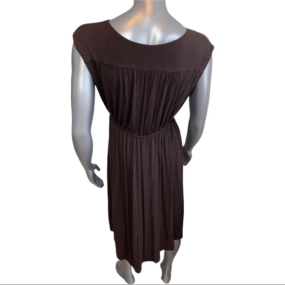 Spense Women's Dress Brown Medium Empire Waist Vneck Viscose Cap Sleeve - Picture 3 of 9